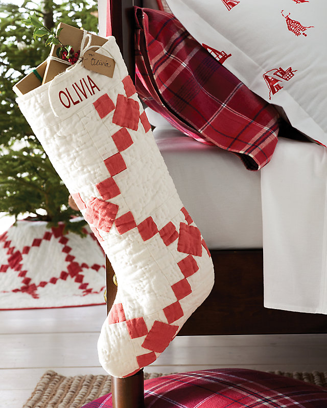 Agnes Linen Quilted Stocking