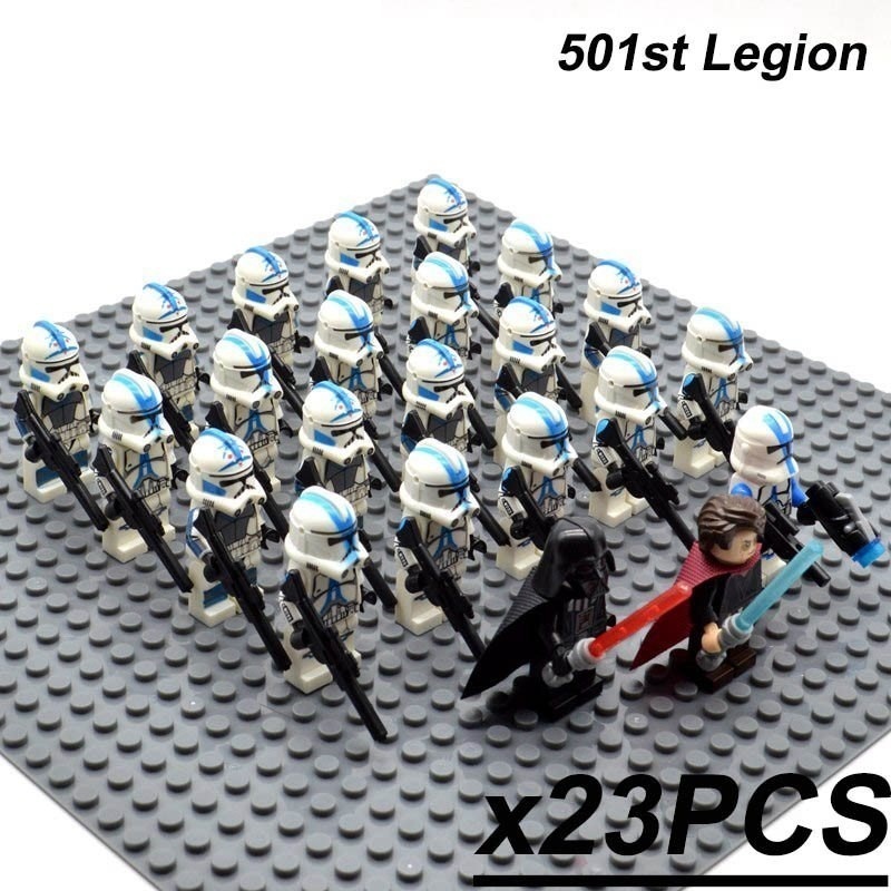 23pcs Star Wars Minifigures 501st Legion Anakin Darth Vader Leader Clone Trooper