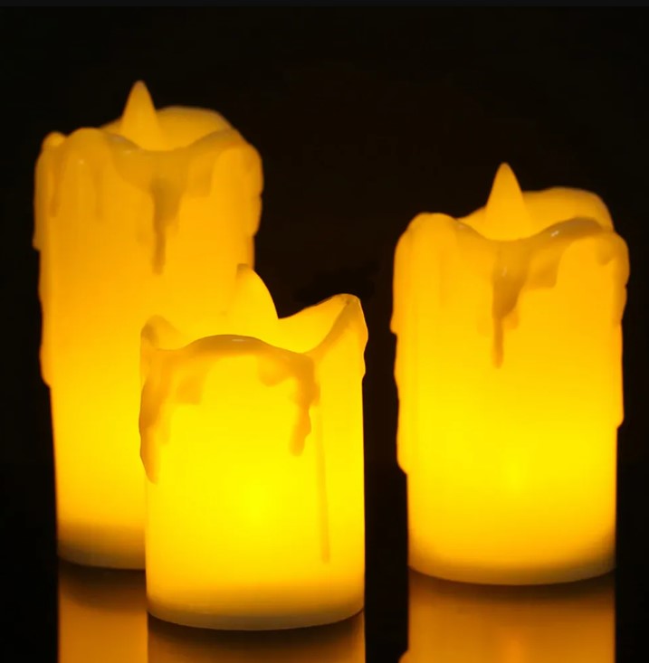 Christmas LED Flameless Candles with Battery 3Pc