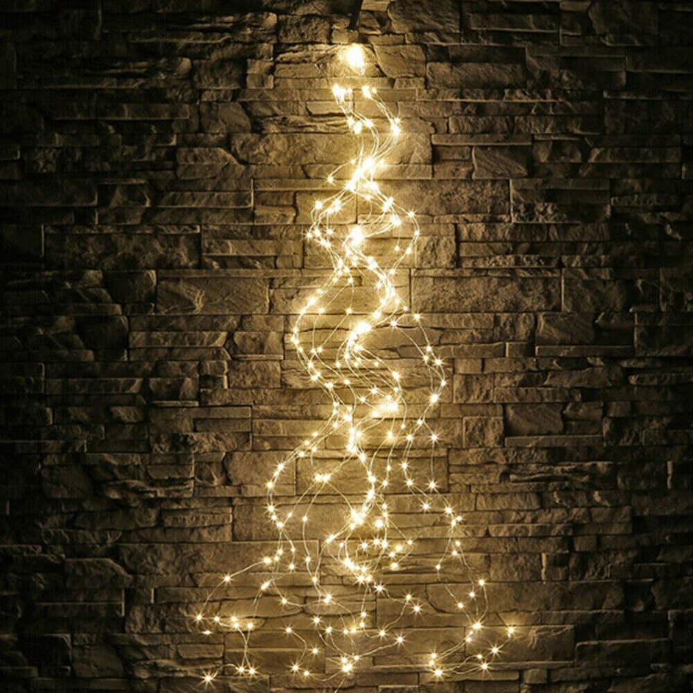 Christmas Solar Vines Waterfall Lights with Copper Wire 200LED