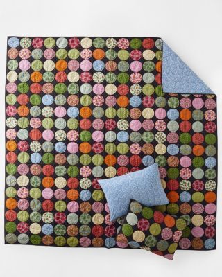 Garnet Hill Reversible Johanna Quilt - Twin - 68 x 90 - Black Multi