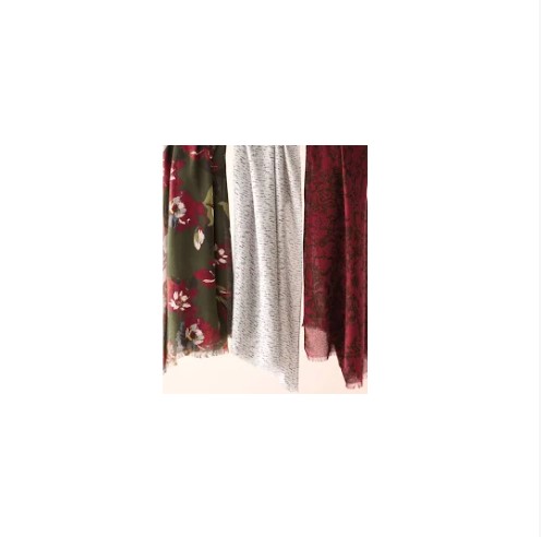 Garnet Hill - Printed Scarf by Elizabeth Gillett - Dark Ashwood Chevron