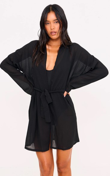 Basic Black Cotton Blend Scoop Neck Long Sleeve Bodysuit