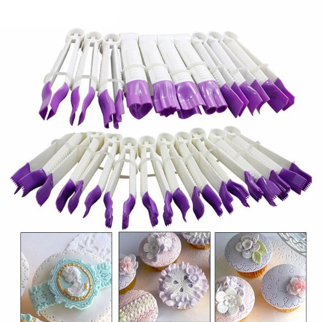 Fondant Crimper & Cutter Set - Cake Decorating Tools for Baking and Sugar Craft