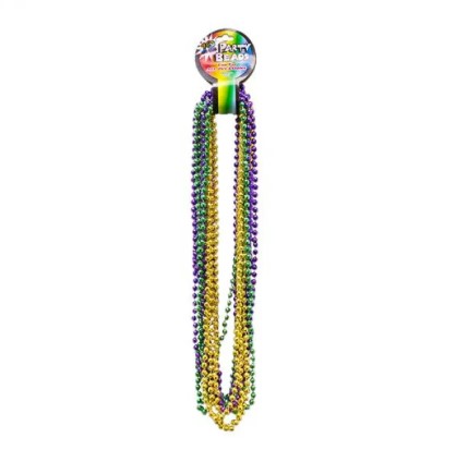 Mardi Gras Bead 33" Necklaces (Per 12 pack)