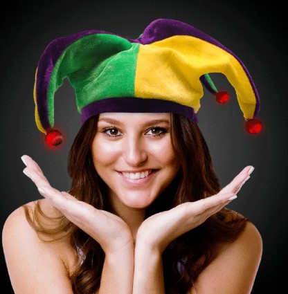 LED Mardi Gras Velvet Jester Hat