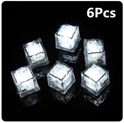 Waterproof LED Ice Cubes: Square Light-Up Cubes for Bar, Club, Party, Wedding, and Reusable Decoration