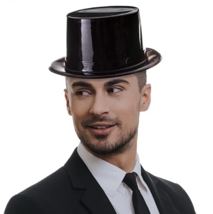 Black Plastic Top Hats (Per 12 pack)