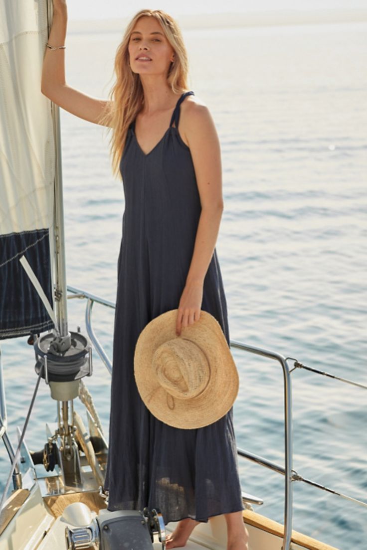 Crinkled Cotton Gauze Long Cover-Up Dress by Garnet Hill - M(8-10) - Sweet Cherry