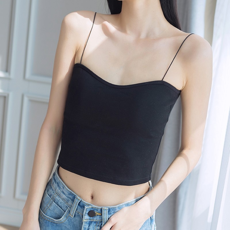 Strap straps, women's inner layer, chest cushion, summer internet famous hot item, beautiful back vest, short style, base sexy top