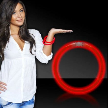 Red 8" Glow Bracelets (Per 50 pack)