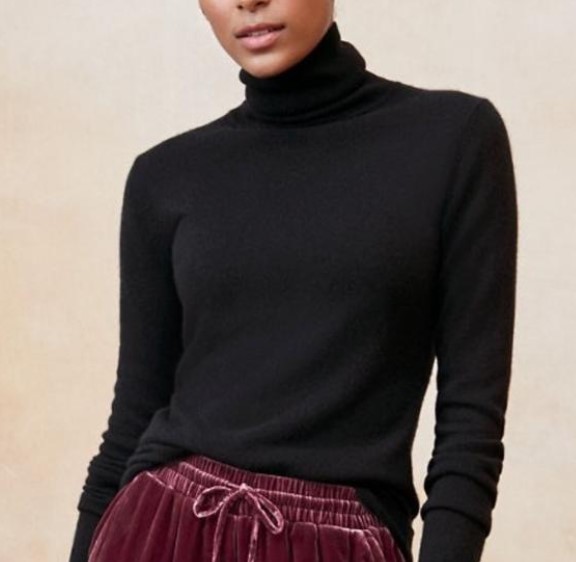 Cashmere Turtleneck Sweater - L(12-14) - Black