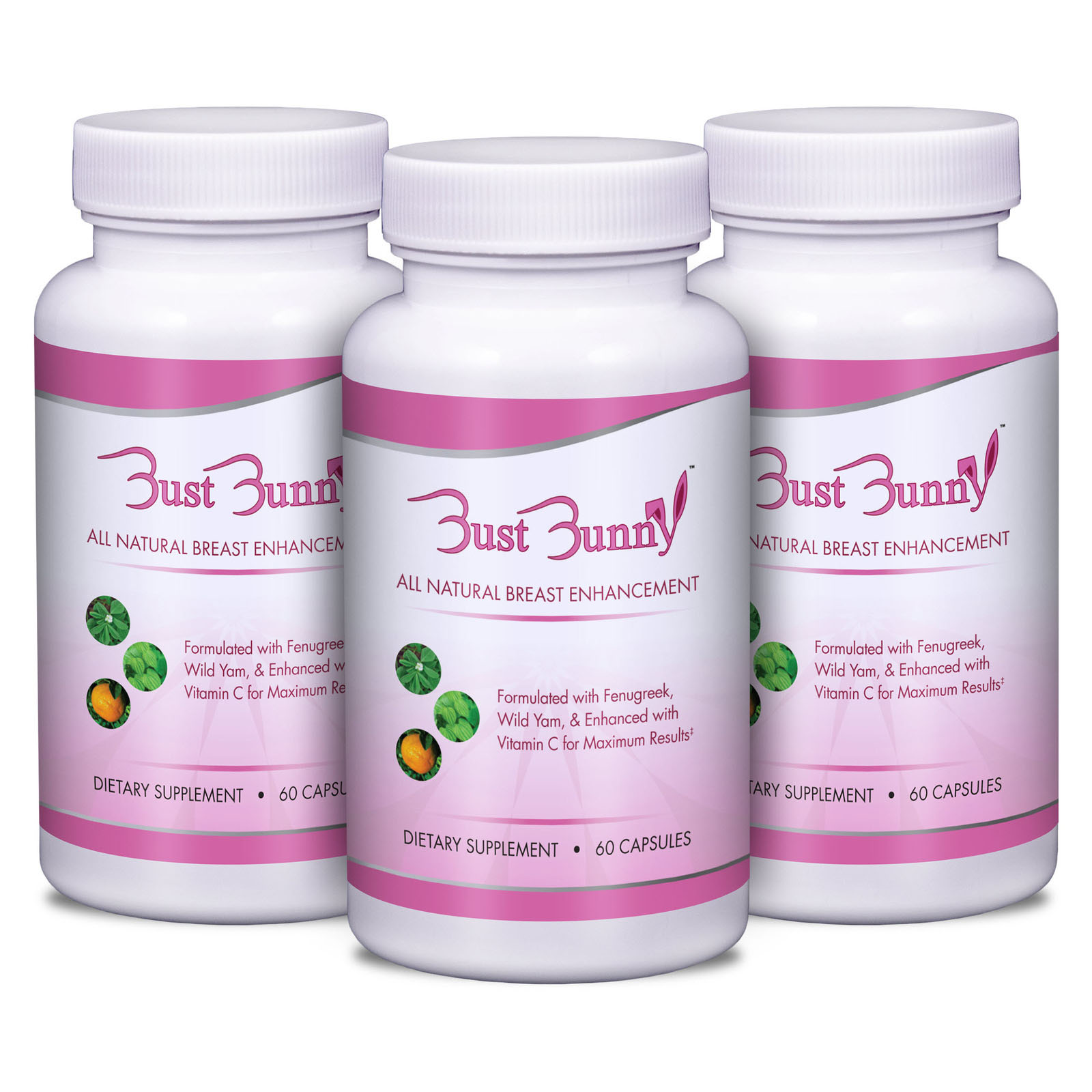 3 Month Supply of Bust Bunny Breast Bust Enhancement Pills