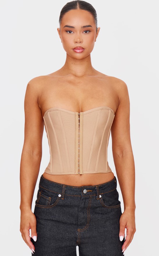 Stone Bandage Hook And Eye Structured Corset