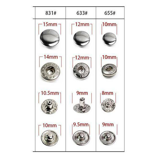 Bonanza - 15 Sets w/Tool Poppers Snap Fasteners Press 10/12/15/17mm Sewing Button Craft - Gold - 10mm