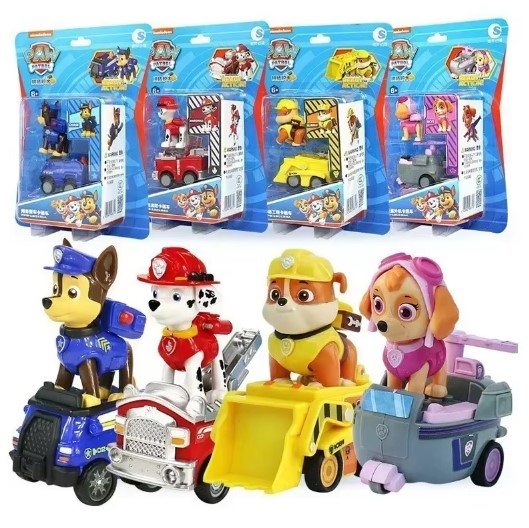 Paw Patrol Character Figures with Vehicles - Toy Set for Kids