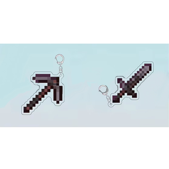 Description Picture 1 of itemMinecraft Totem of Undying Diamond Sword Eye of Ender Golden Apple Diamond Pickaxe Model Toys Collect Key Pendant