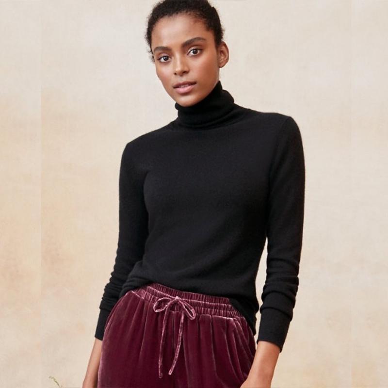 Cashmere Turtleneck Sweater - M(8-10) - Chai Latte
