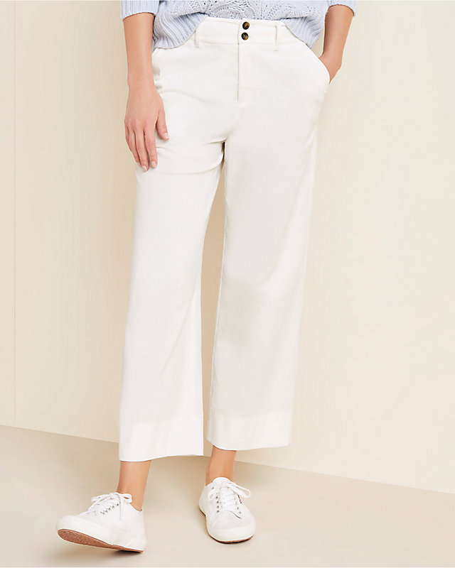 Cropped Wide Leg Corduroy Pants - 12 - Dark Caramel