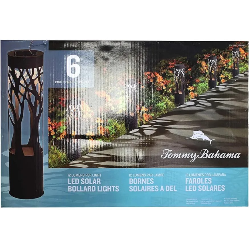 Tommy Bahama Solar LED Pathway Bollard Light, 6-Pack
