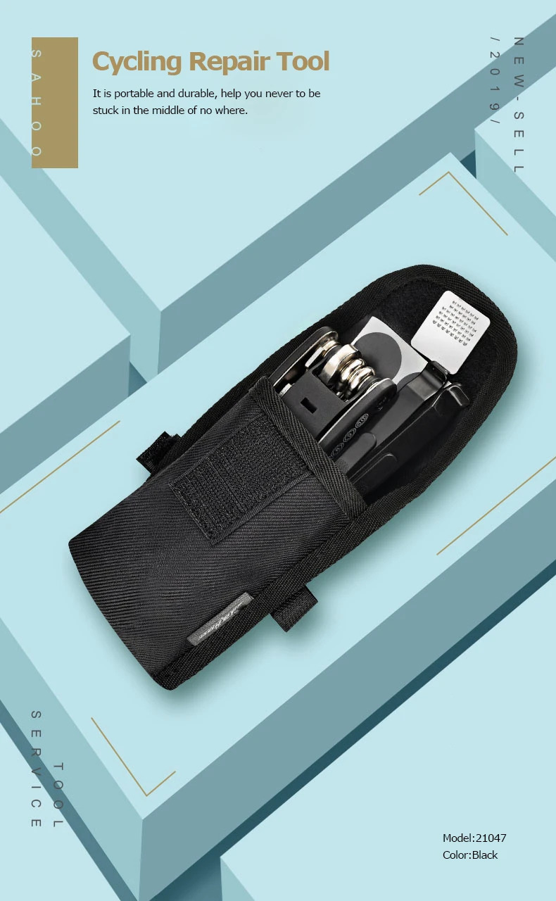 Description Picture 1 of itemSahoo 21047 16-in-1 Multi-Function Bike Repair Tool Kit with Saddle Bag