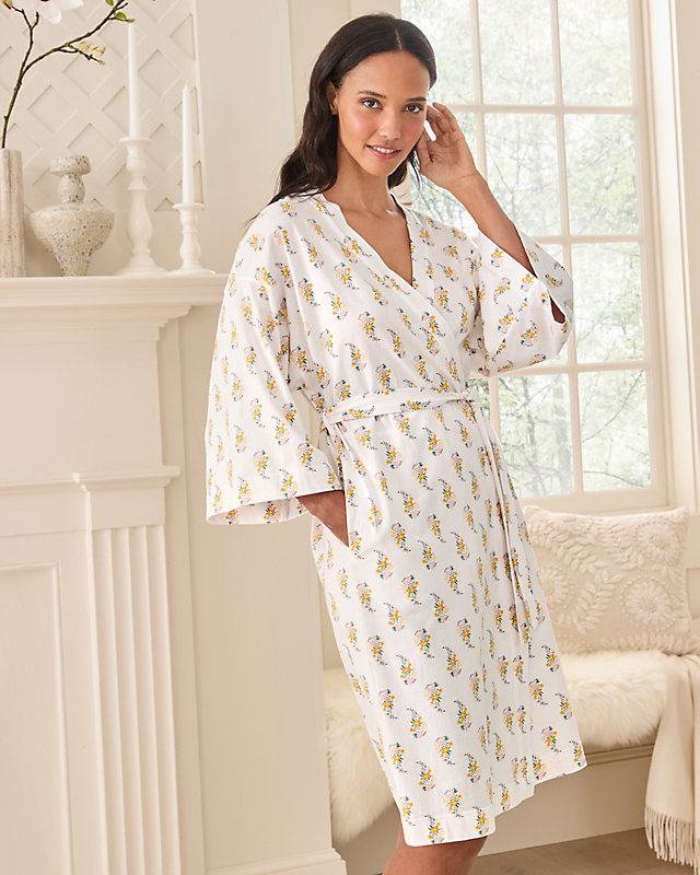Asian Wrap Organic-Cotton Kimono Robe