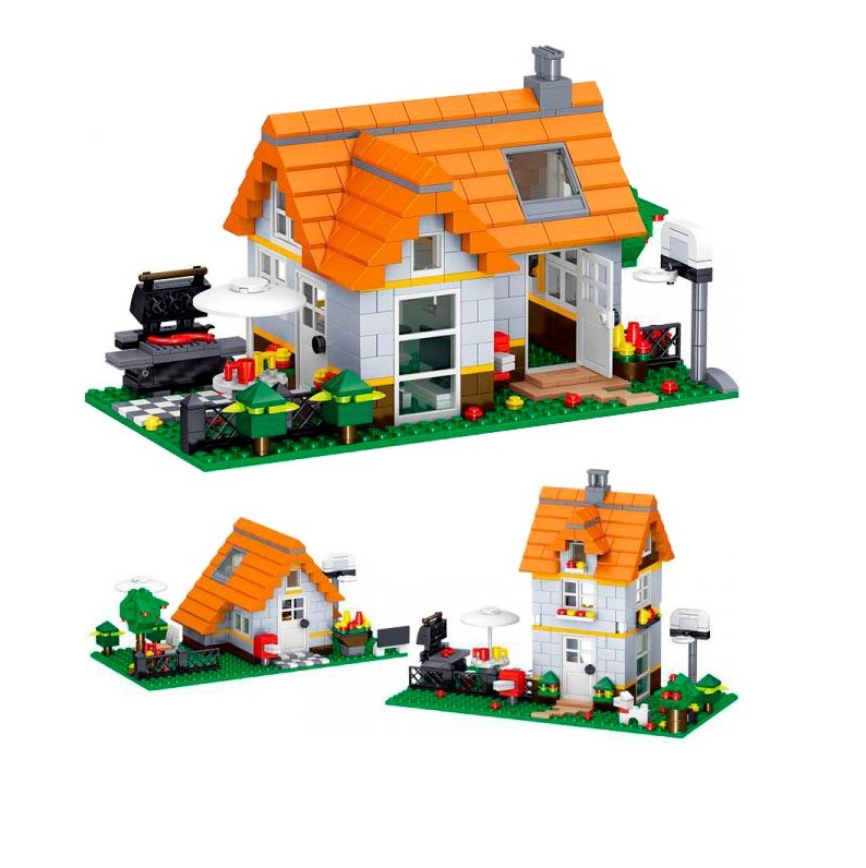 610 PCS Block World: Wilderness Leisure House QL0554 the Minecraft series of block set for Children Toy Bricks