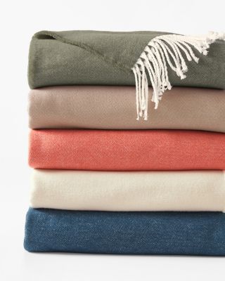 Brushed Cotton Throw With Fringe