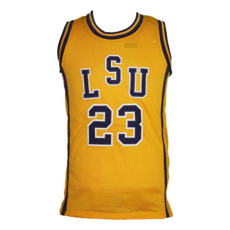 Pete Maravich #23 College Basketball Jersey New Sewn Yellow Any Size