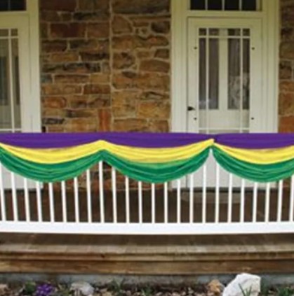 Mardi Gras Fabric Bunting Decoration