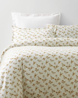 Cozy Vintage Floral Organic Cotton Flannel Duvet Cover - Double/Queen - 88" x 94" - Amber