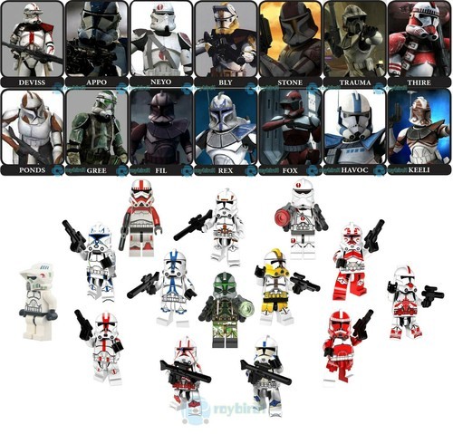 14pcs Star Wars Captain Rex Commander Gree Appo Bly Thorn Fox Neyo Minifigures