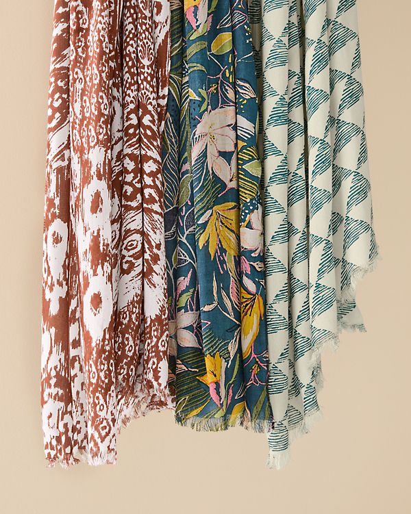 Printed Scarf by Elizabeth Gillett - Cinnamon Ikat