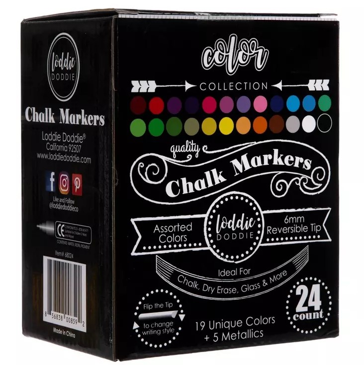 Assorted Chalk Markers - 24 Piece Set