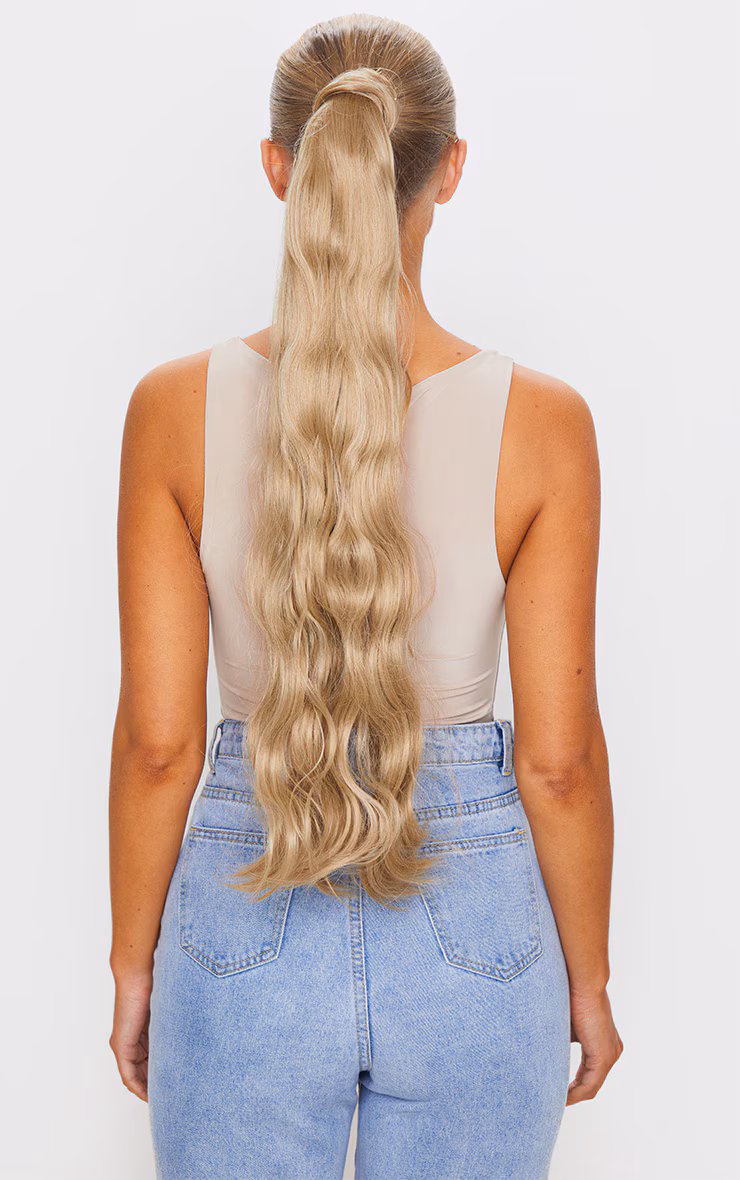 Women's LullaBellz Grande Hollywood Wave 26" Wraparound Pony California Blonde