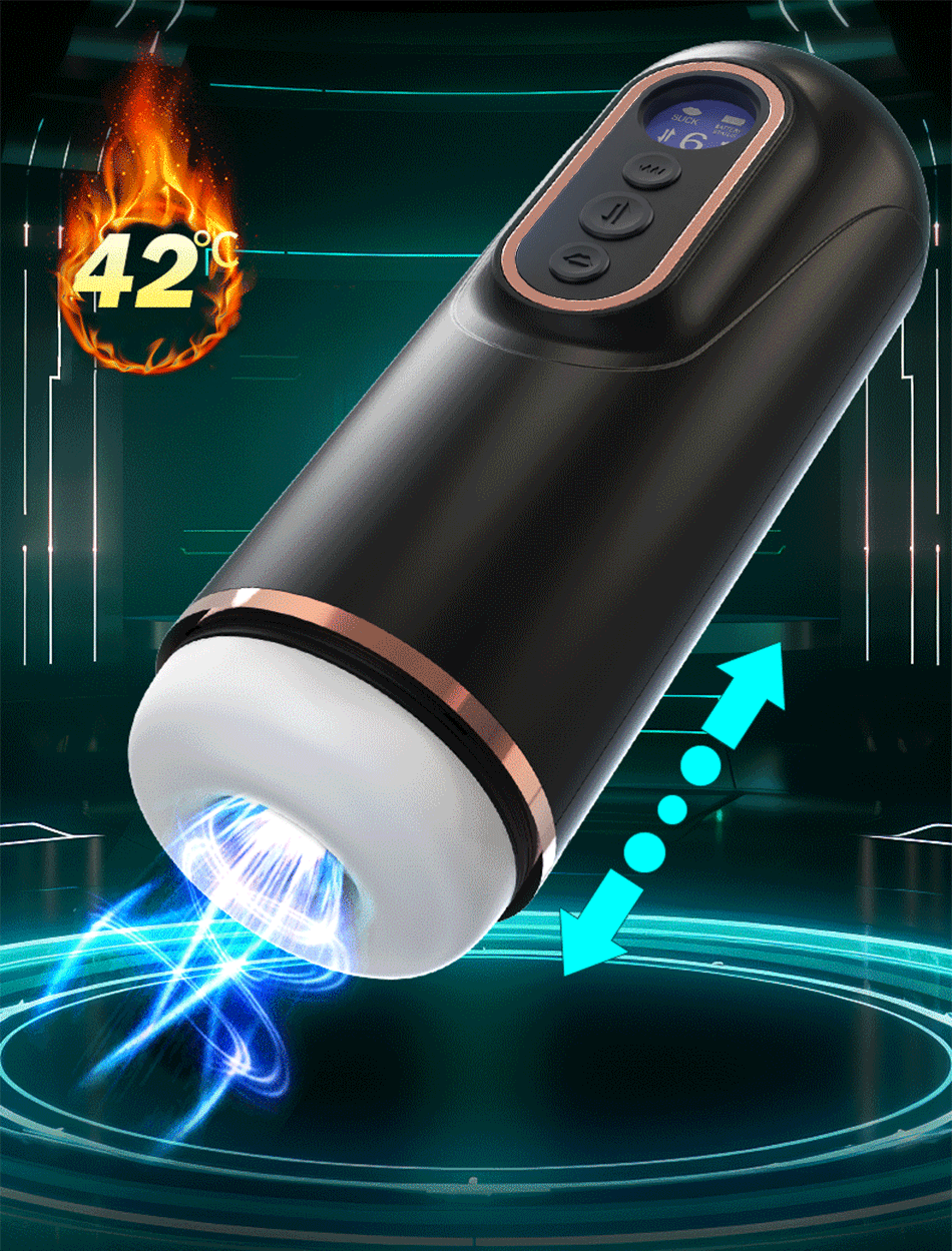 【HOT】3-in-1 Masturbation Cup Telescopic Suction Vibration