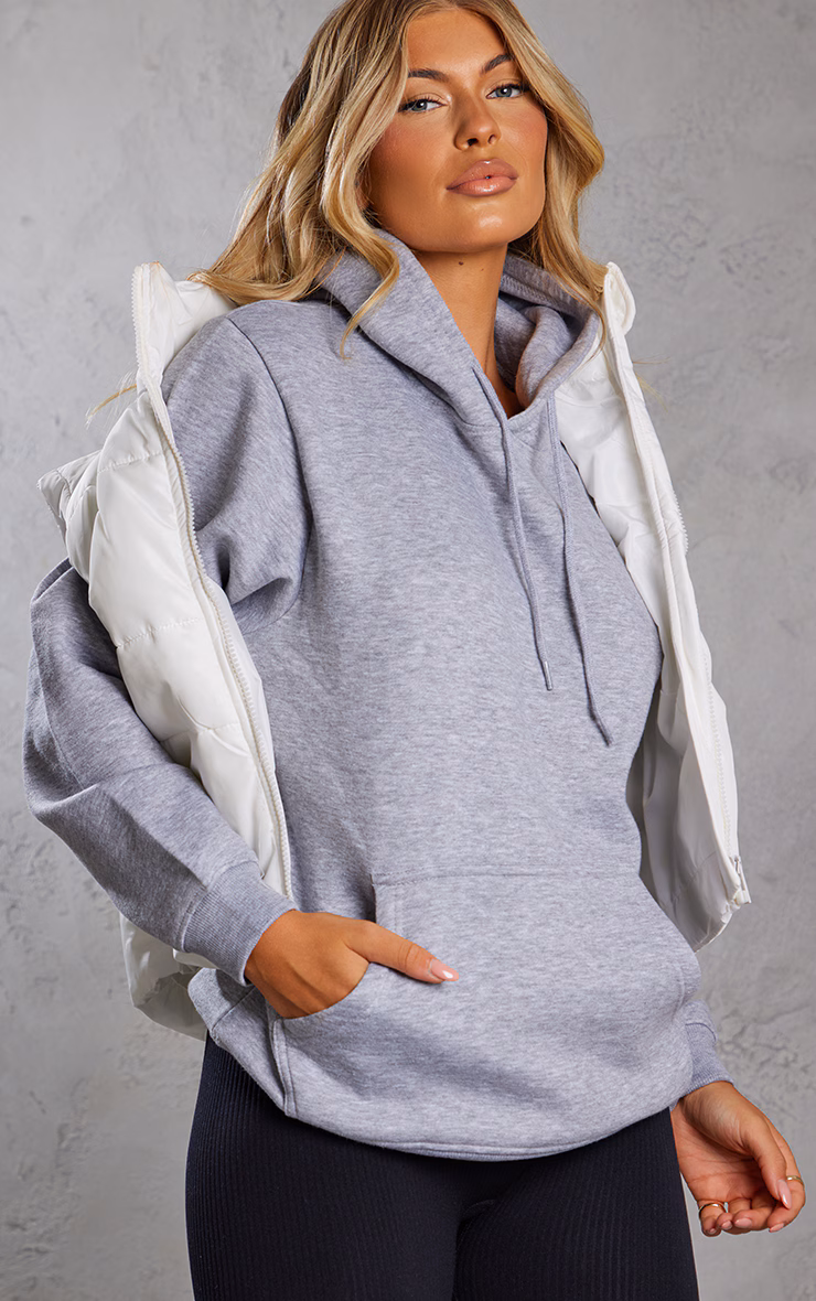 Grey Marl Oversized Sweat Hoodie