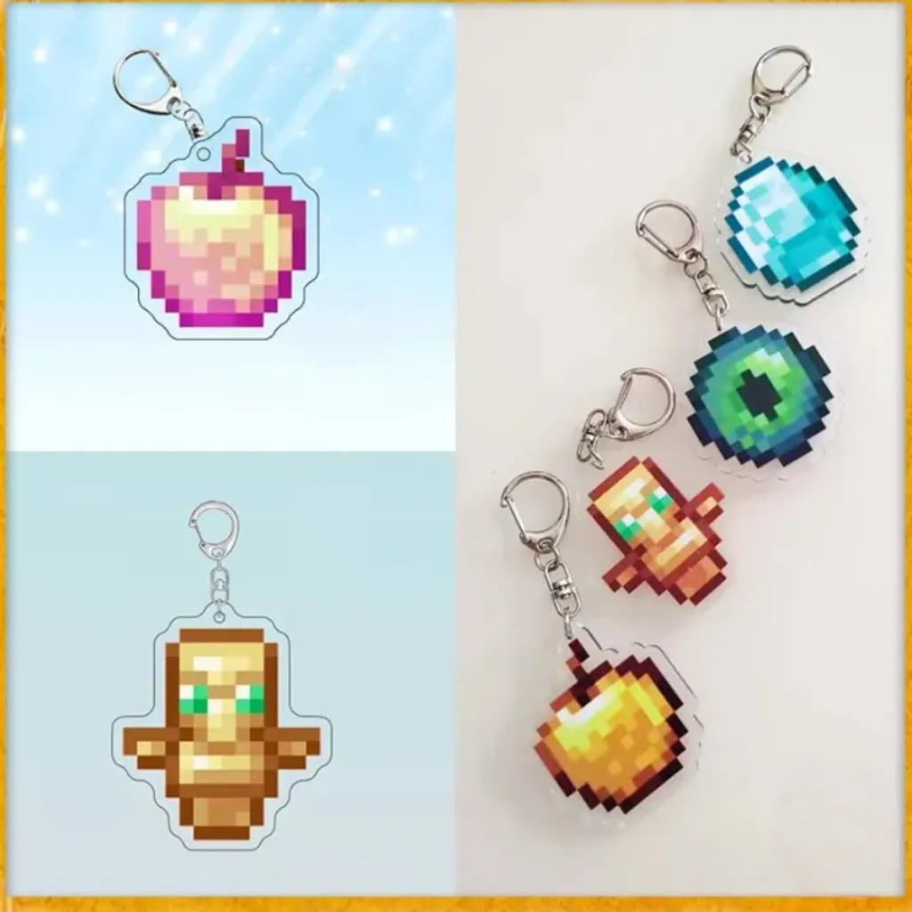 Minecraft Totem of Undying Diamond Sword Eye of Ender Golden Apple Diamond Pickaxe Model Toys Collect Key Pendant