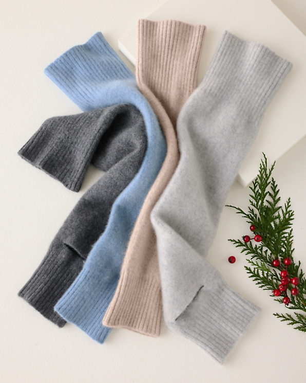 Brushed Cashmere Leg Warmers - one size - Coal Heather