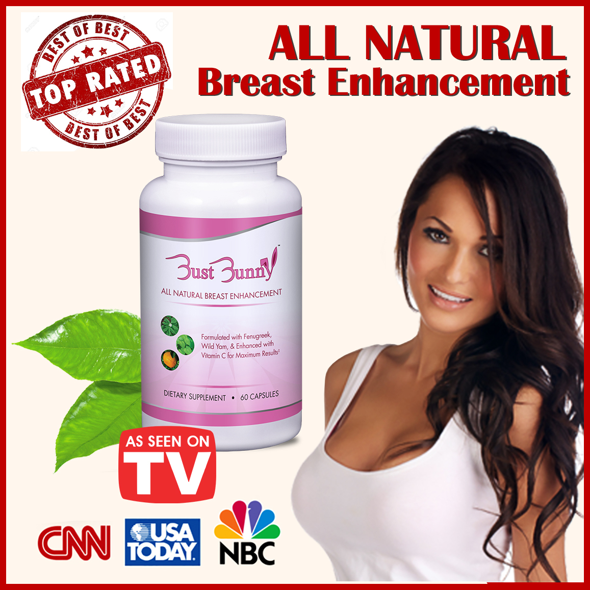 3 Month Supply of Bust Bunny Breast Bust Enhancement Pills