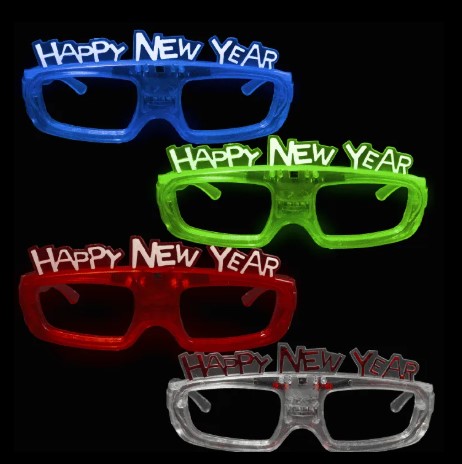 Sound Activated Light-Up "Happy New Year" Glasses